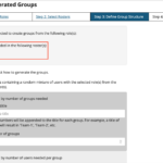 defining group structure with two section rosters selected during auto-generated group creation in Sakai