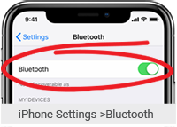 bluetooth enabled on iphone with toggle green