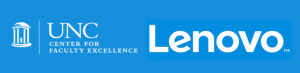 Center for Faculty Excellence and Lenovo logos