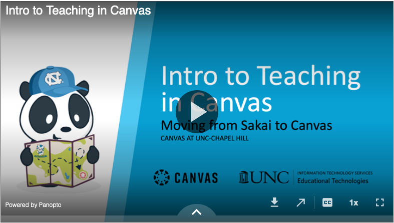 View recording on intro to teaching in Canvas