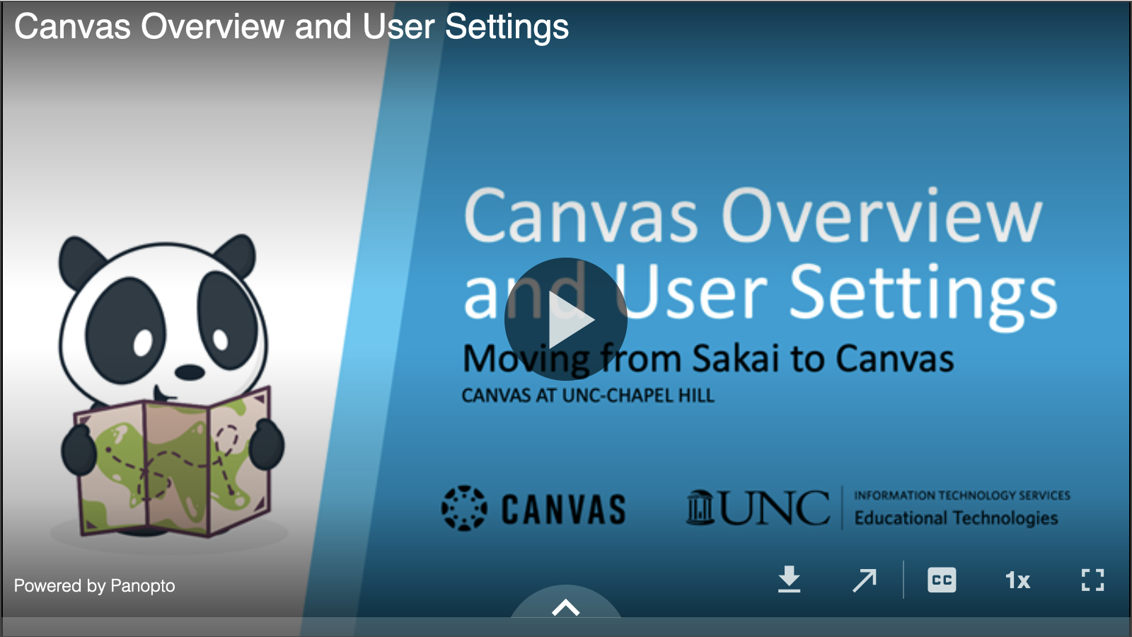 View recording on Canvas overview and user settings